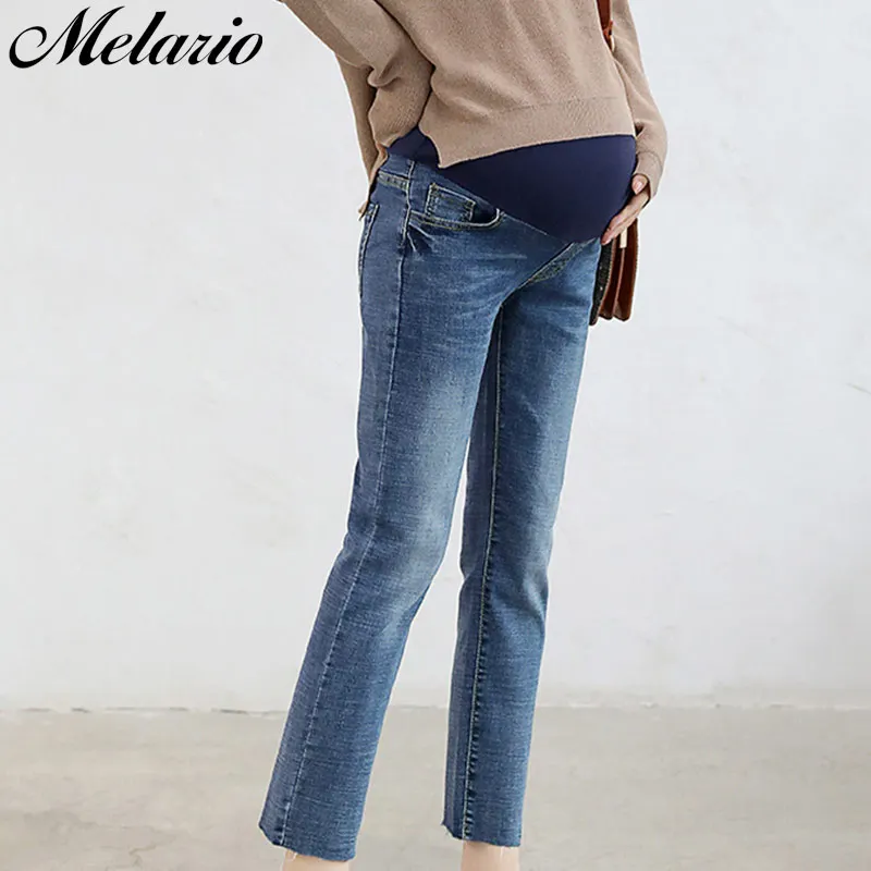 

Melario Maternity Jeans Pregnant Women Trousers Pregnancy Winter Warm Pants Suitable Blue Jeans Maternity Belly Button Clothes