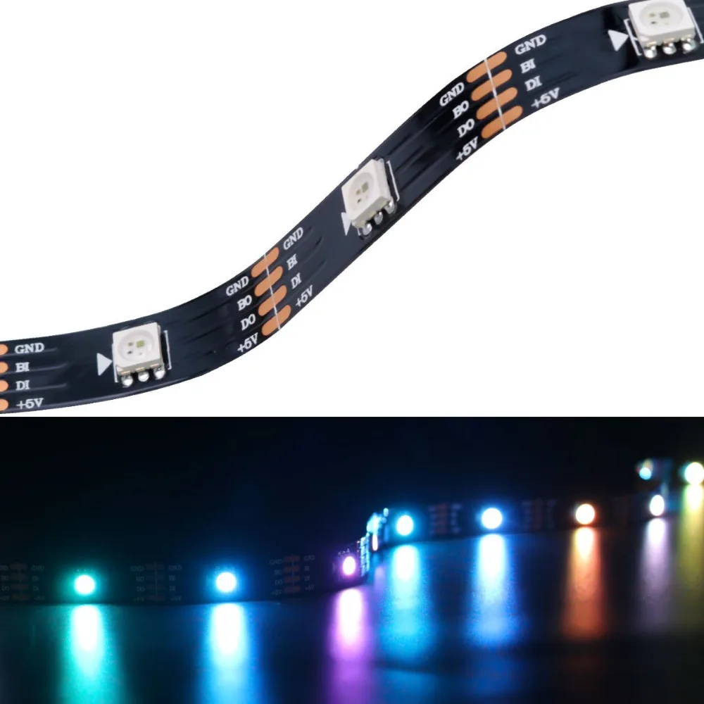 Гибкая светодиодная лента WS2813 5 В 5050 RGB (улучшенная WS2812B) с двумя сигнальными