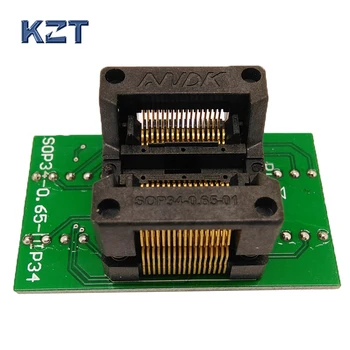 

SSOP34 TSSOP34 To DIP34 Programming Socket Pitch 0.65mm IC Body Width 5.3-5.7mm 208mil - 224mil OTS-34-0.65-01 Adapter