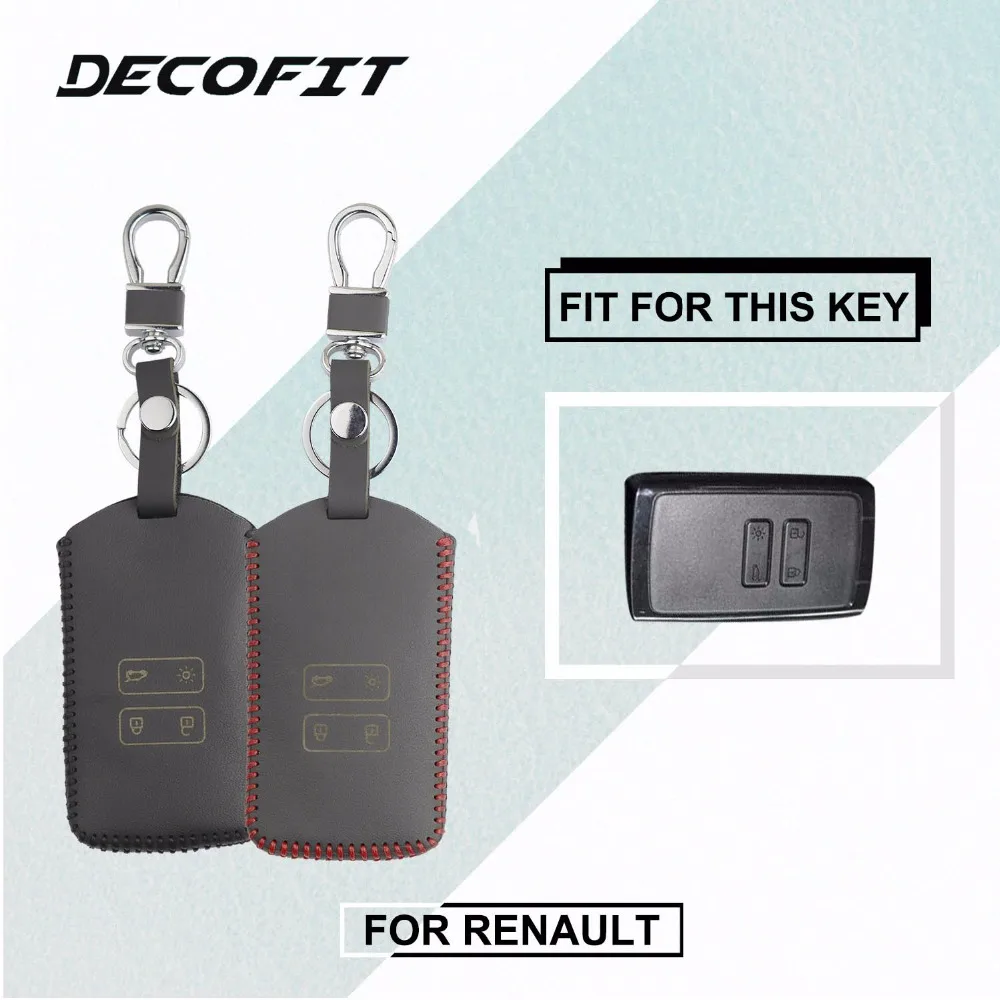 

Leather Key Cover for Renault Koleos Kadjar Scenic Megane Sandero Keychain Case Remote Fob Protector Shell