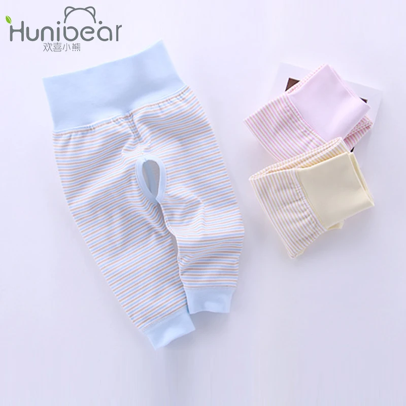 2017 Newborn baby girl Pants Open the crotch Elastic High Waist Baby