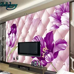 Beibehang Европейский Стиль Цветочный 3D мягкий пакет Гостиная ТВ фон на заказ росписи обоев Декор