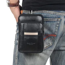 Новая мужская мода из натуральной кожи воловьей кожи поясная сумка для сотового/мобильного телефона чехол для монет сумка почтальона через плечо