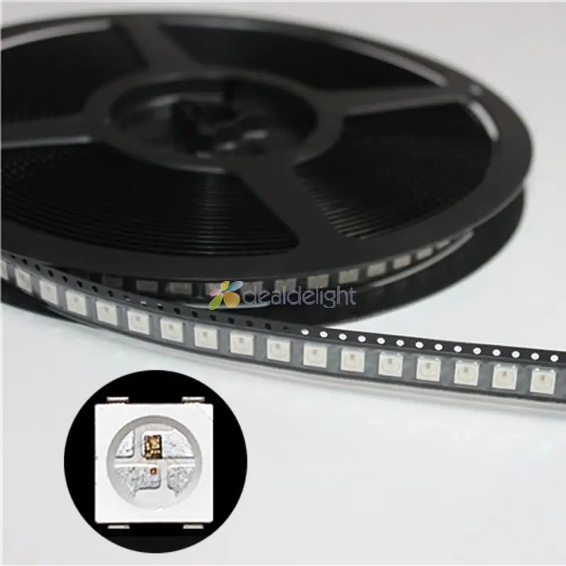 100pcs WS2812B Built-in WS2811IC 5050 SMD 4pin Individually Addressable Digital RGB LED Chip DC5V | Лампы и освещение
