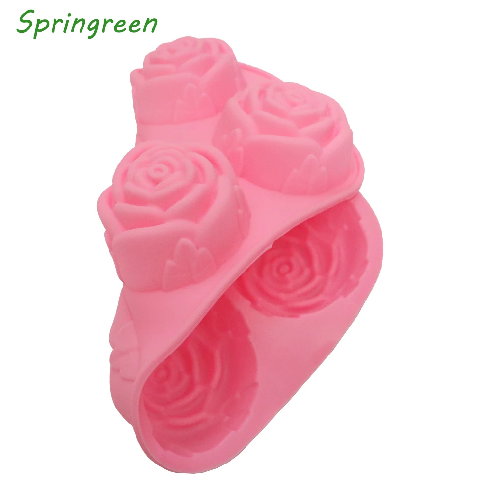 Springreen 6 шт. силиконовая форма в виде Розы стаканчики для кексов, булочек мыло ручной работы пресс-форма для кексов посуда для выпечки формы для выпечки Еда Класс