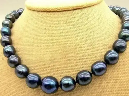 

Hot sale new Style >>>>> 9-10mm Black Tahitian Cultured Pearl Necklace 17''AAAA+