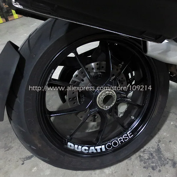 

For DucatiCrose 696 821 848 1098 1199 Diavel Multistrada Hypermotard Wheel Sticker Decal Reflective Rim Bike Motorcycle Suitable