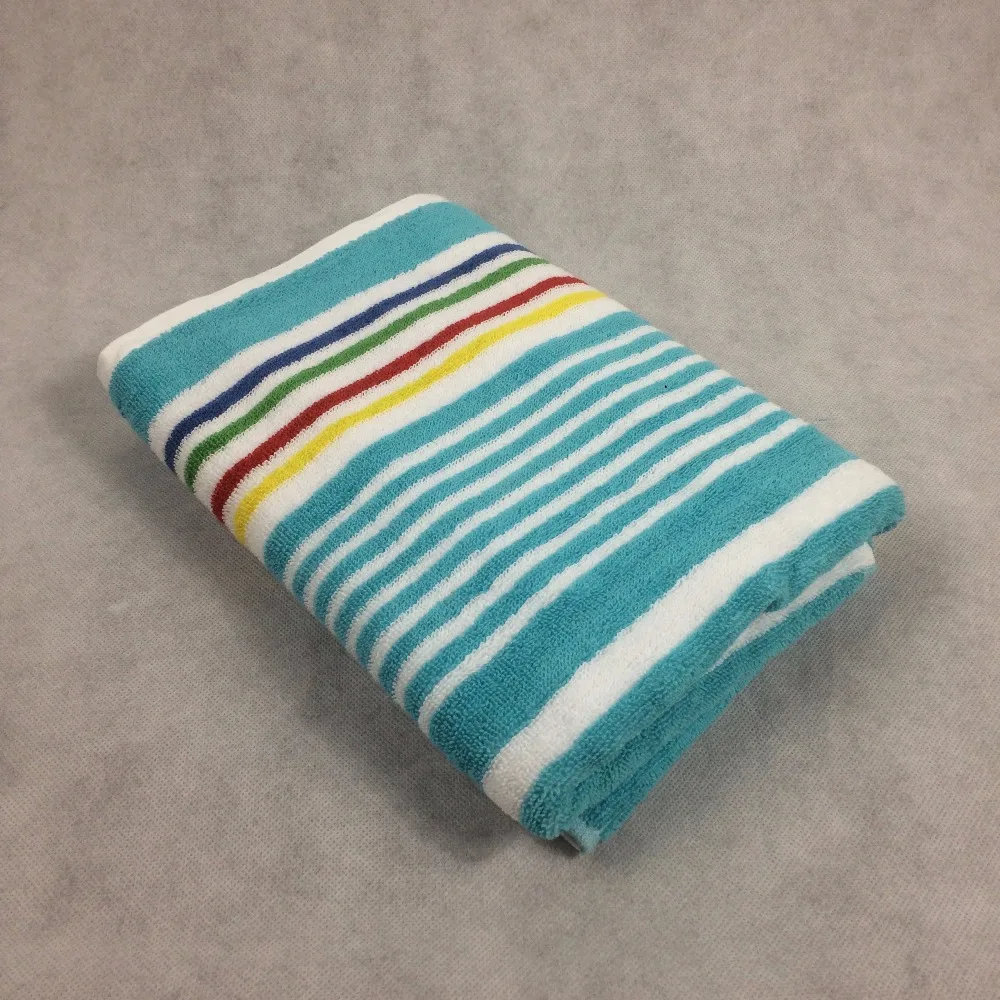 100 Cotton Colorful Stripe Bath Towels Towel Solid SPA Yarn Dyed