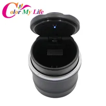 Цветная пепельница для автомобиля My Life, пепельница, стакан для хранения, коробка с светодиодный для Renault Megane 2 Logan Koleos Duster CLIO CAPTUR