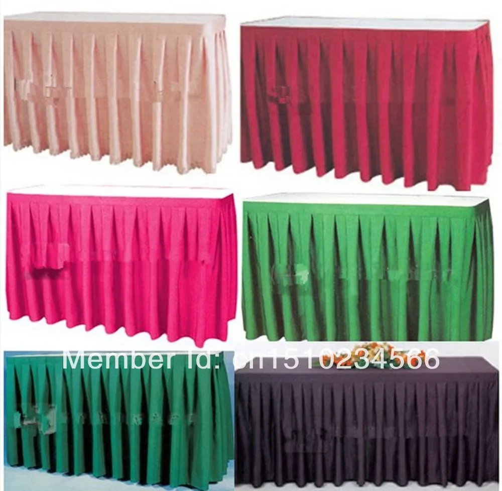 12ft(L)*29"(H) ice silk Tablecloth wedding table skirt banquet table