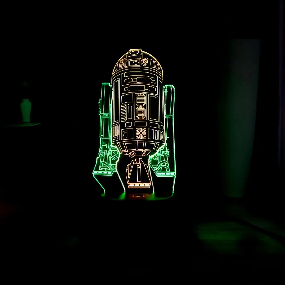 Горячая Led прикроватный ночник военный корабль из «Звездных войн» R2D2 BB8 Tie-Fighter USB Touch дистанционный смешанный 7 цветов пеленальный столик лампа детский подарок