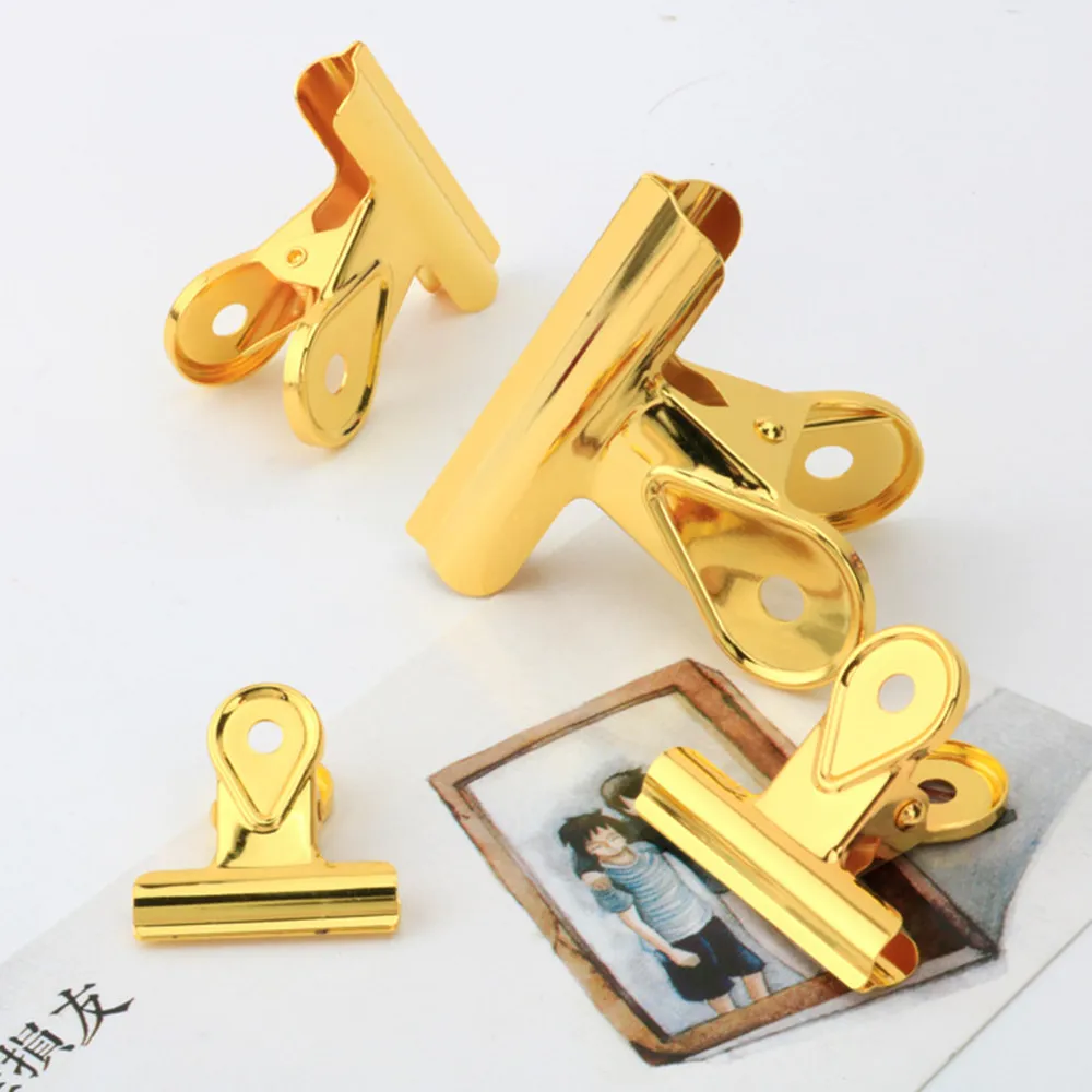Gold Raindrop Bulldog Clips