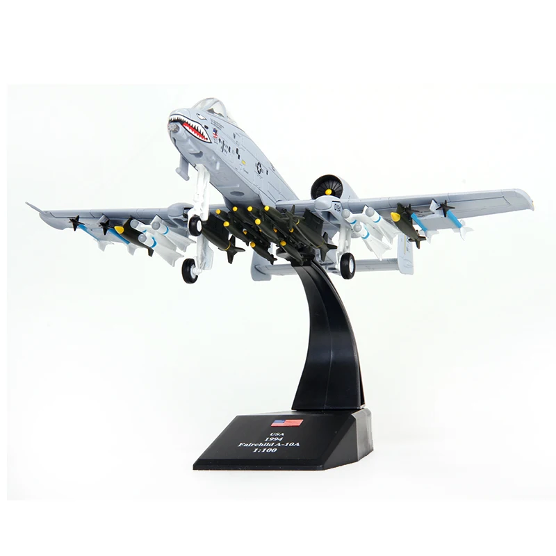 1/100 Scale Сказочный детский самолет Thunderbolt II wartog Fighter литой металлический военная