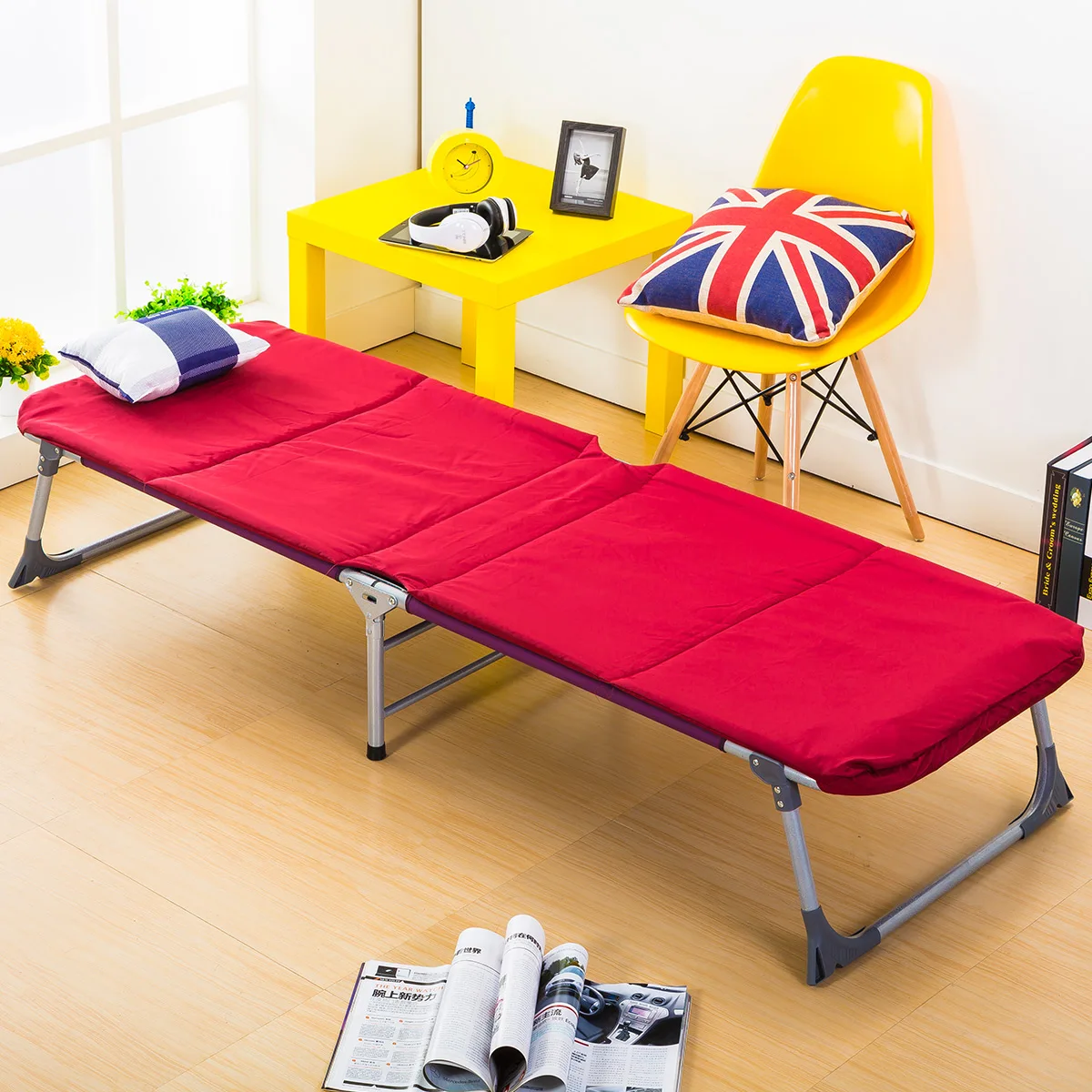 New Arrives Simple Folding Bed Noon Break Leisure Household Office Lying Single Bed Outdoor Beach Balcony Sun Chairs