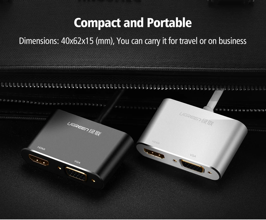 Ugreen 2 в 1 Thunderbolt Mini Displayport DP к HDMI VGA Кабель-адаптер 4K 1080P Mini DP конвертер для Macbook Air Microsurface