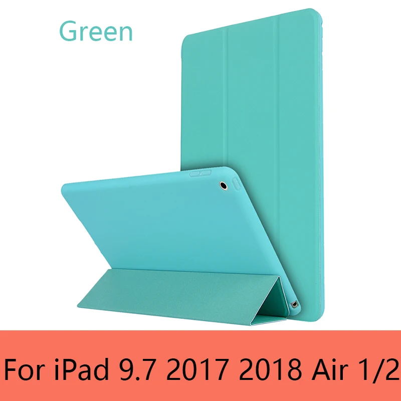 Чехол Rovtop для IPad Air 2 9,7 Pro 10,5 чехол Чехол для IPad Air 2 3 1 Мягкий силиконовый чехол из искусственной кожи Авто Режим сна - Цвет: green