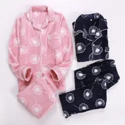Мужской комплект для сна, Осенний бархатный Пижамный костюм, 2 предмета, пижама Hombre, зимняя теплая одежда для сна для взрослых, длинные