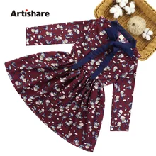 Artishare/платья для девочек; Детские Платья с цветочным рисунком; сезон осень-весна; праздничное платье для девочек; Одежда для девочек-подростков 6, 8, 10, 12, 14 лет