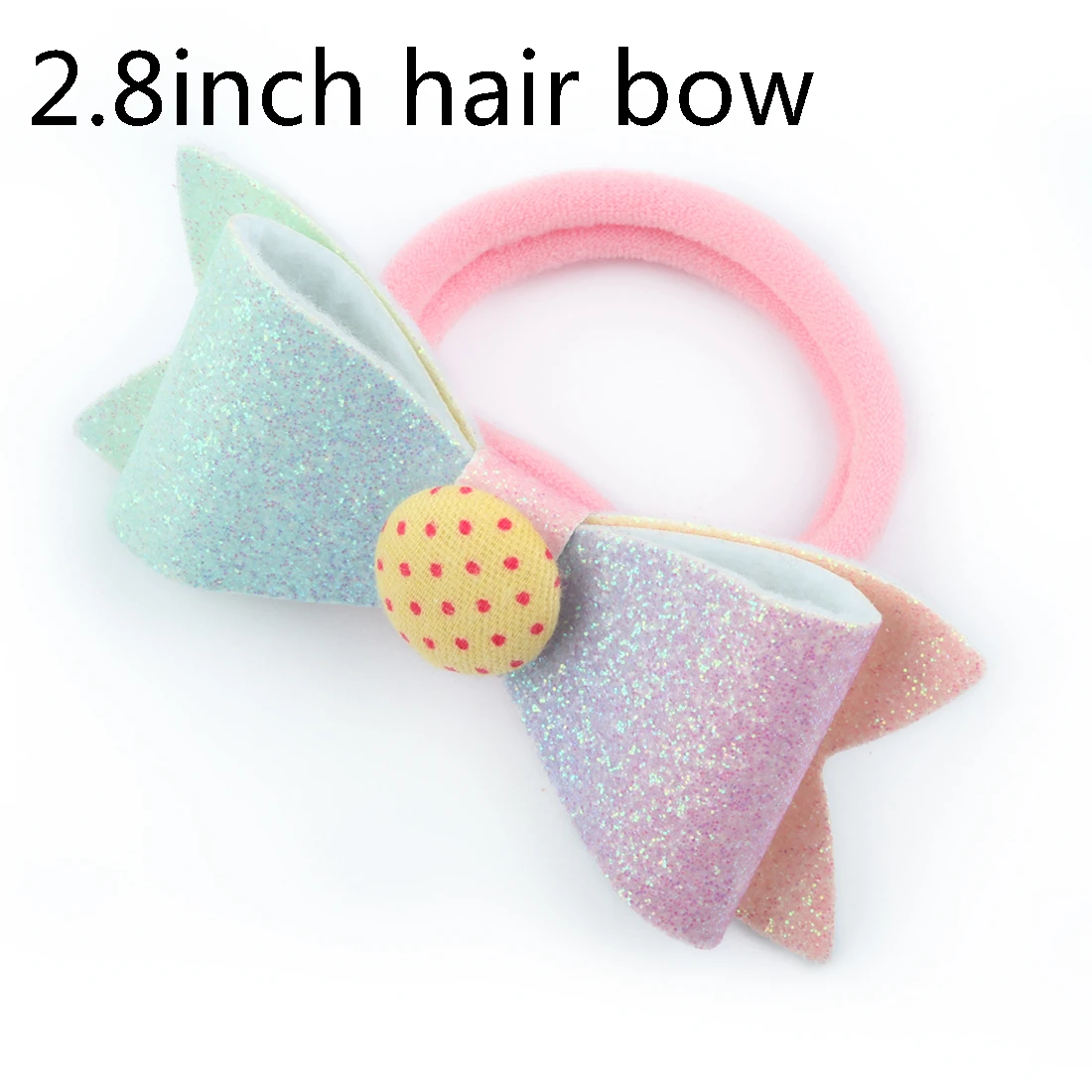 1 шт., аксессуары для волос для девочек, милый Блестящий бант для волос, Радужный бант с блестками, эластичная резинка на пуговицах, детский головной убор Love - Цвет: rainbow hair bow-7