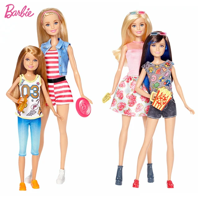 2 Pcs/set Barbie Sister Barbie And Stacie & Skipper Doll With Clothing