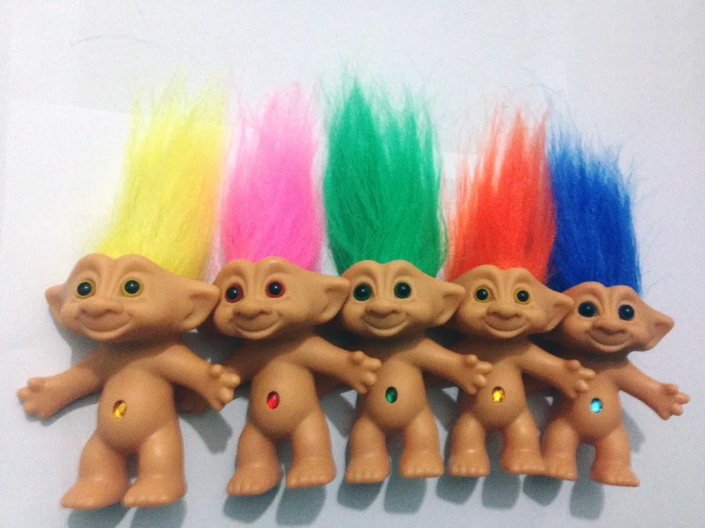 5 pcs/set kawaii classic 80's Nostalgia Doll Troll Doll Vinyl ugly doll