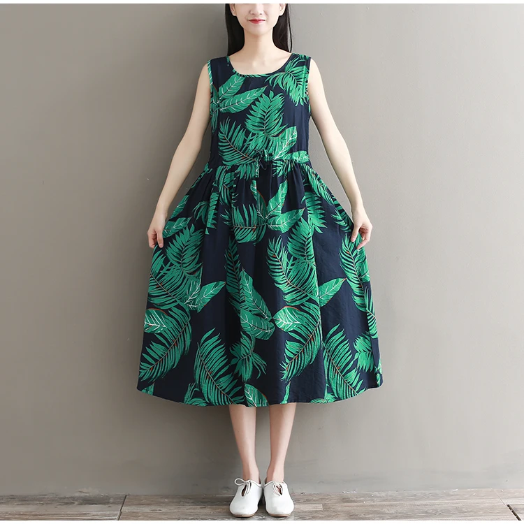 Summer fashion plus size casual sleeveless dress for women party wedding
