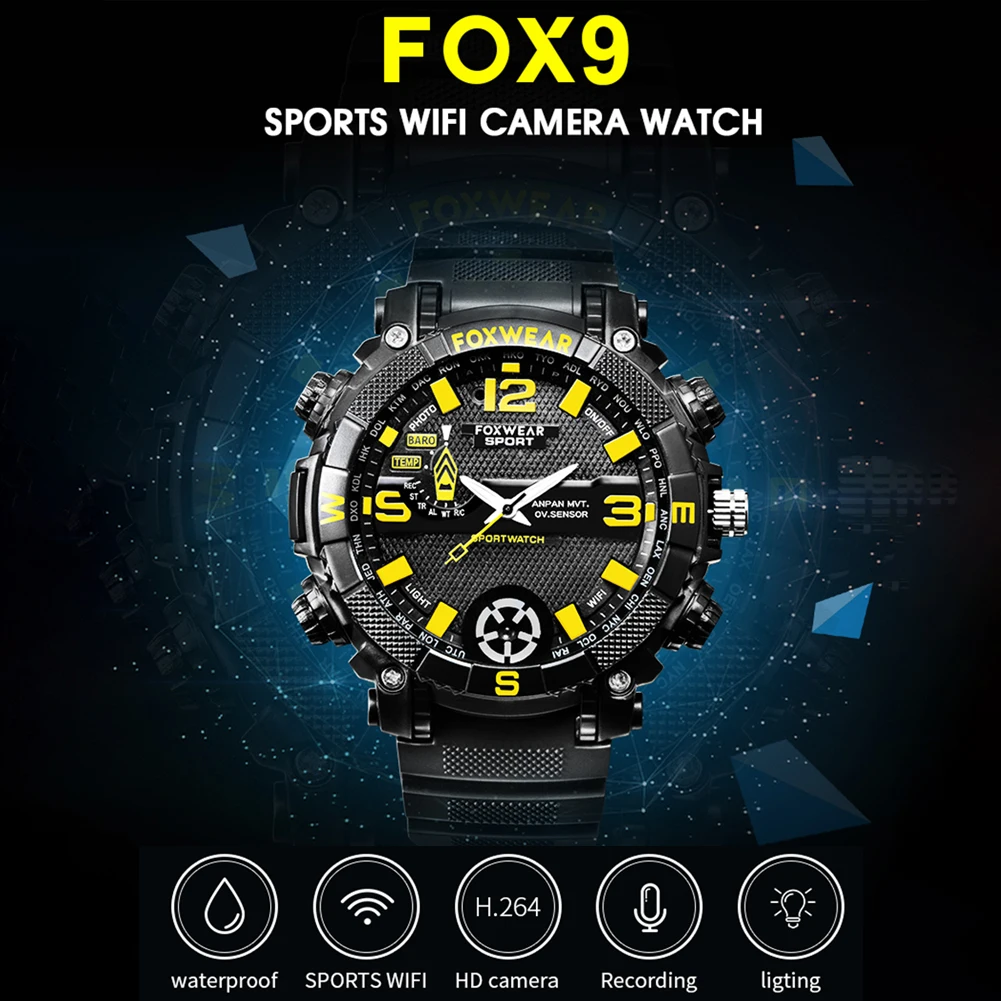 

Smart WIFI Sports Watch Digital Led Hiking Memory Card Magnetic Charging HD With Camera Waterproof Wrist Outdoor Lighting