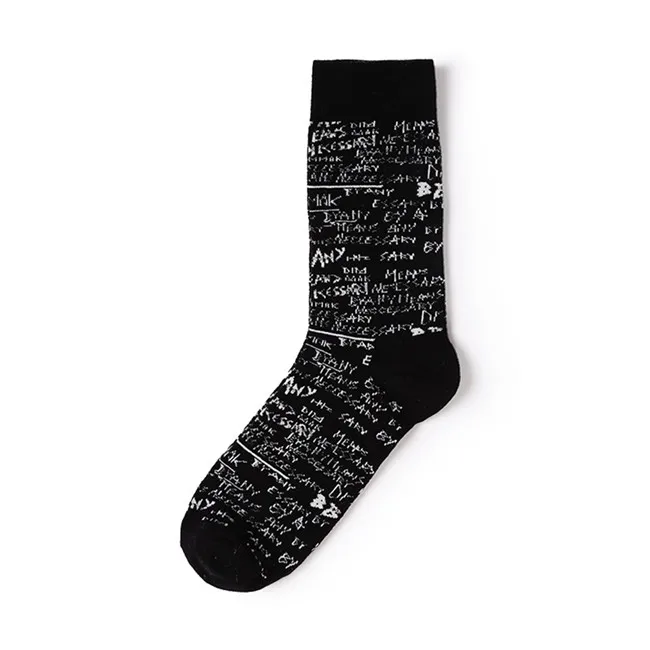Веселые носки для мальчиков; сезон весна-лето; креативные цветные носки с надписью в японском стиле Харадзюку; хлопковые длинные носки для девочек - Цвет: 1