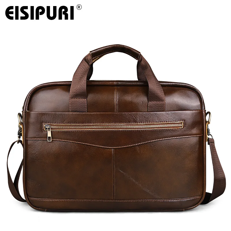 

Oil wax Genuine Leather Men Business Briefcase Handbags Crossbody Bags Men's Travel Laptop Shoulder Bag Messenger Tote Bags