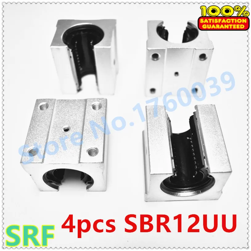 

4pcs 12mm Free shipping SBR12UU Aluminum  Linear  ball slide bearing blocks Router SBR12 linear guide rail for CNC