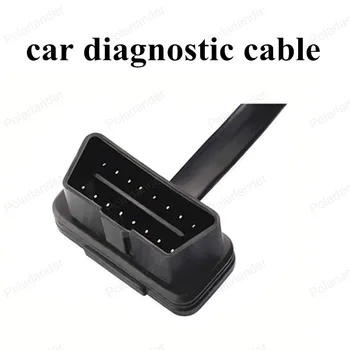 

big sale OBD2 16 Pin Car Scanner Cable Extension Diagnostic Cable Flat Noodle Elbow ELM327 60cm