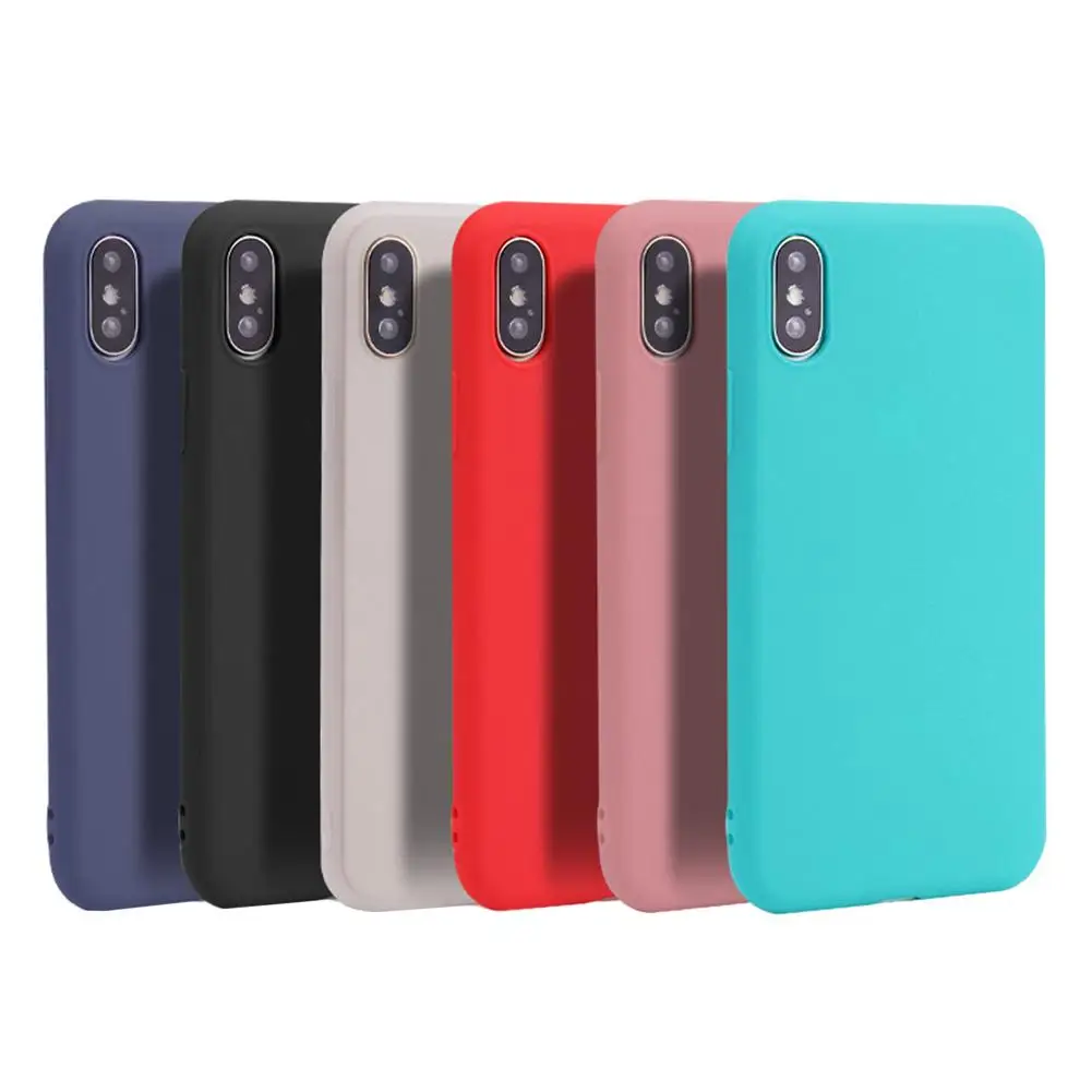 For iPhone X Case Silicone Plain Transparent Matte TPU