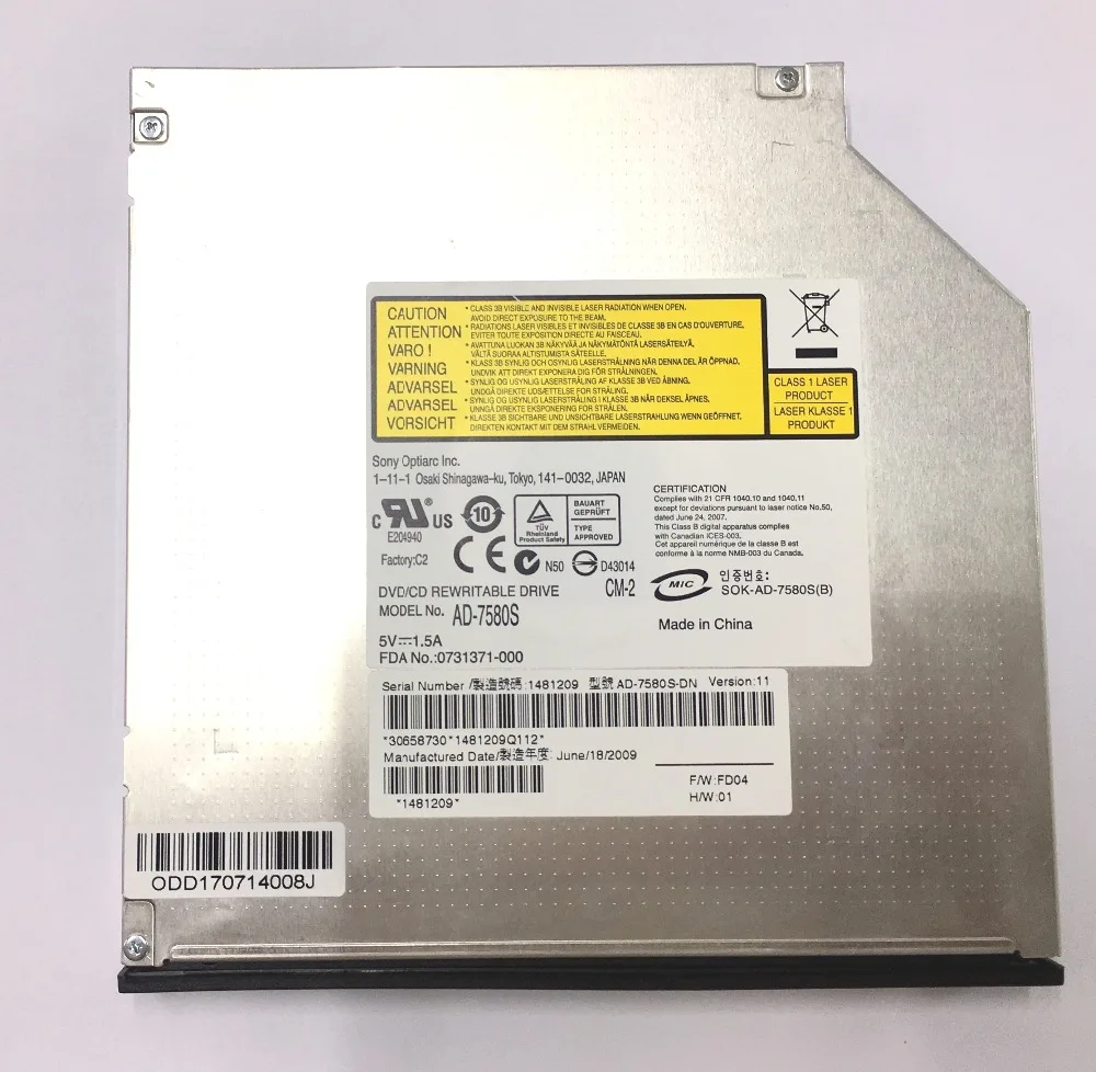 

DVD/CD Rewritable Drive Model# AD-7580S original