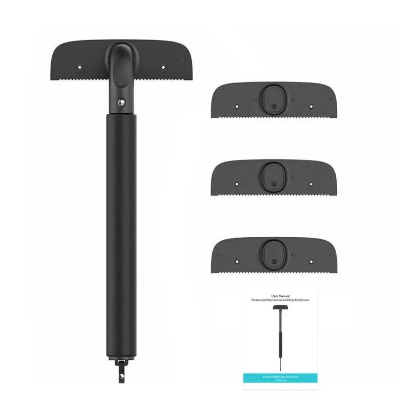 

black Adjustable Stretchable Back Shavers For Men Back Hair Trimmer Back Razor High-quality Sytle B Folding Back Shavers