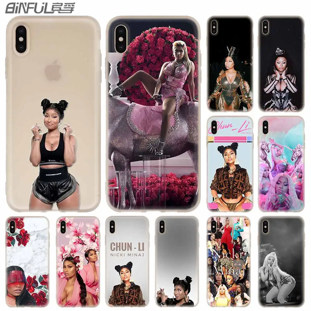 Nicki Minaj Soft Silicone Case For iPhone 13 11 12 Pro X XS Max XR 6 6S 7 8 Plus SE Mini Cover | Мобильные телефоны и