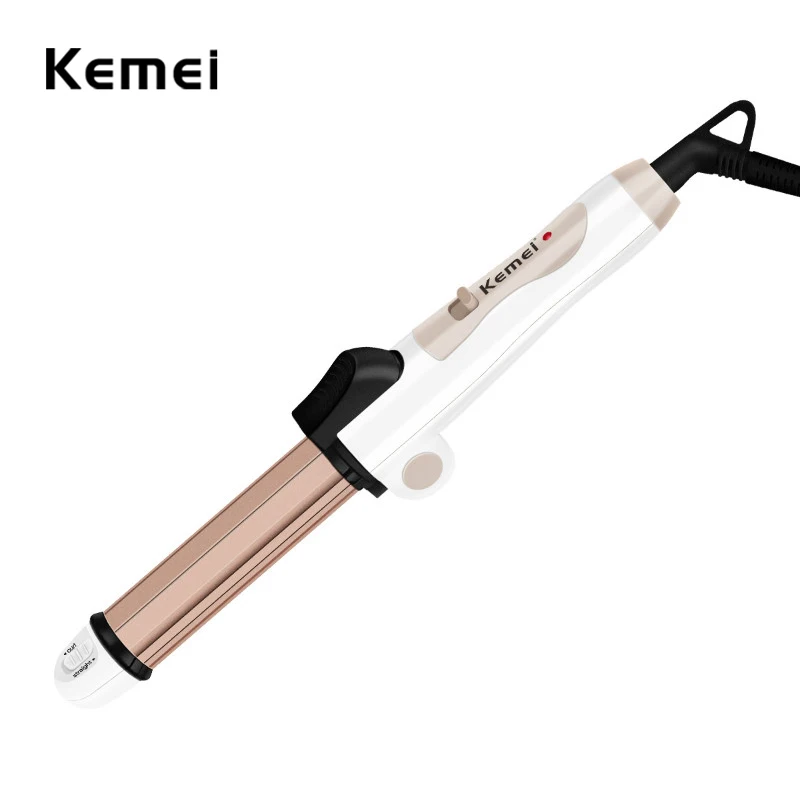 

Kemei 3 in1 Multifunctional Foldable Hair Styler Curl Hair Straightener Ceramic Hair Curling irons Corn Plate Corrugation Waves