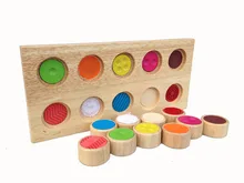 Baby Wooden Memory touch training blocks toy Wood Blocks Color recognition Touch Pairing Game Kids Early Training Montessori Toy baby touch
