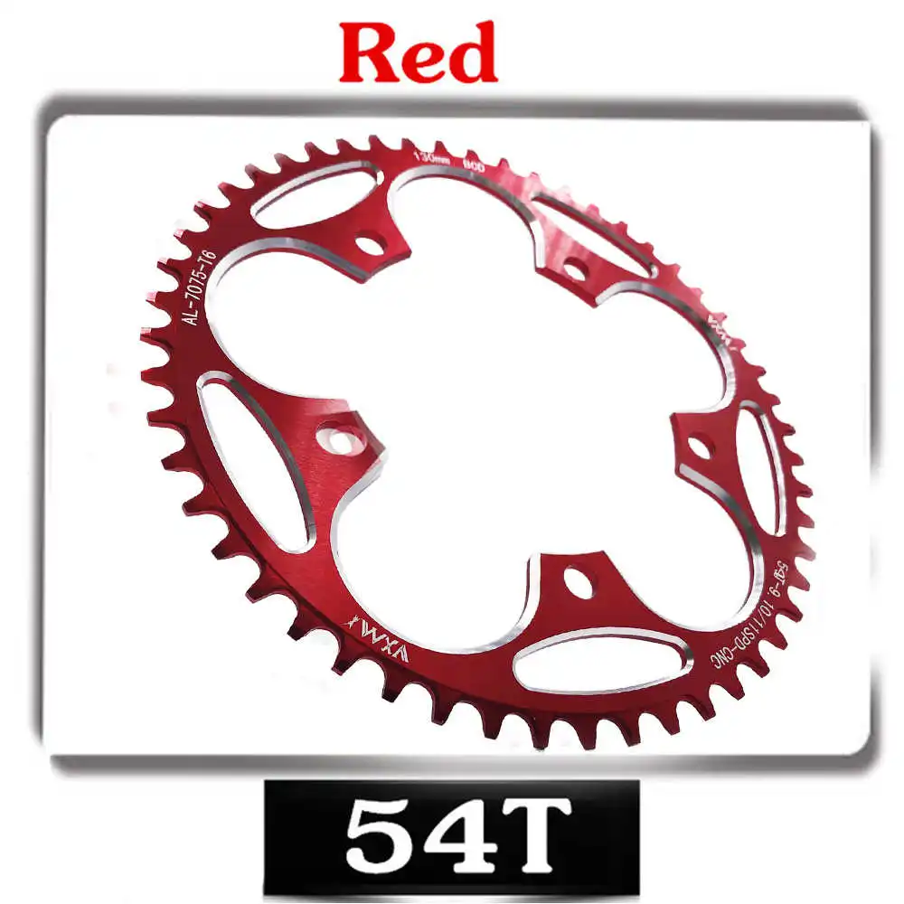 VXM Road Bicylcle 130BCD 50T 52T 54T 56T 58T 60T узкая широкая цепная колесо из сплава для велосипеда, сверхлегкая альпинистская мощная цепная пластина - Цвет: 54T Red