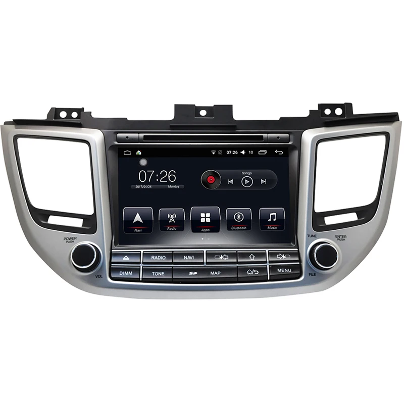 2 GB RAM 4 core Android 7.1 car DVD gps player for modern Tuson 2015 2016 radio GPS navigation head module Bluetooth