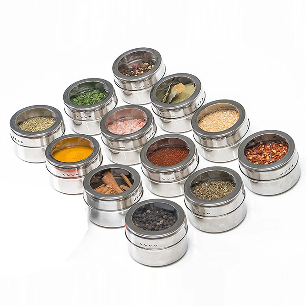 Clear Lid Magnetic Spice Jar Stainless Steel Spice Sauce Storage Container Pots Kitchen Condiment Holder Houseware 1pcs Spice Pepper Shakers Aliexpress