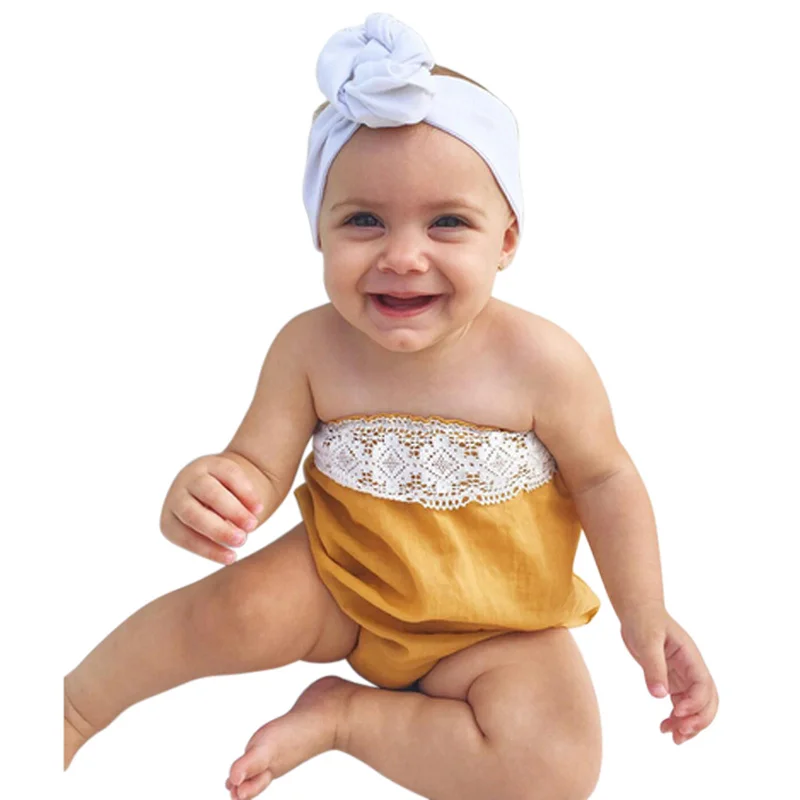 Newborn Toddler Kids Baby Girls Lace Bodysuits Clothing Off Shoulder