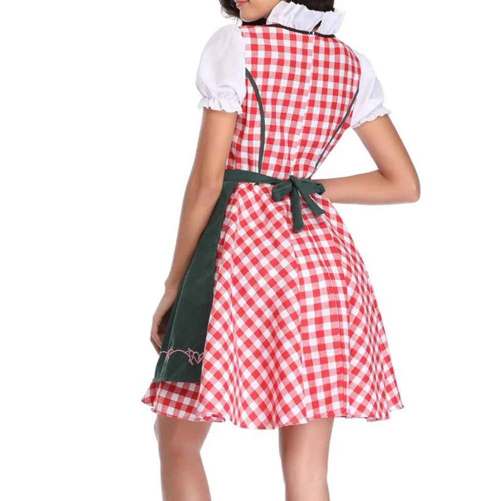 New Woman Dresses Germany Oktoberfest Carnival Fancy Costumes Beer Girl Cosplay Uniform Bavarian Dirndl Dress Vestidos AA5