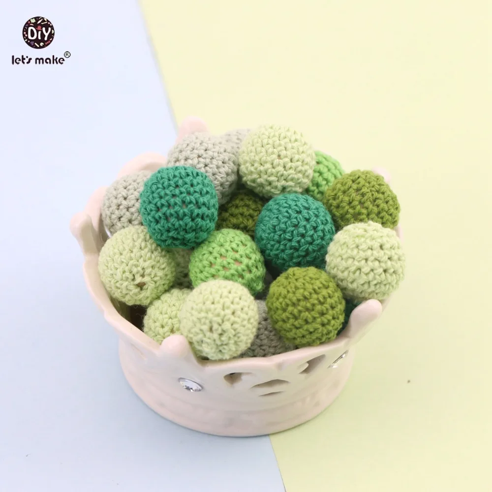 

Let's make Baby Jewelry Accessories Green Series 16-20mm 10pc Can Chew Crochet Beads DIY Nursing Teether Bracelet Crochet Beads