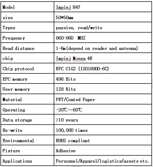 Uhf rfid Метка impinj h47 Monza 4E чип расстояние distance EPC G2 пассивный клей rfid наклейки uhf анти-метка против кражи дешево