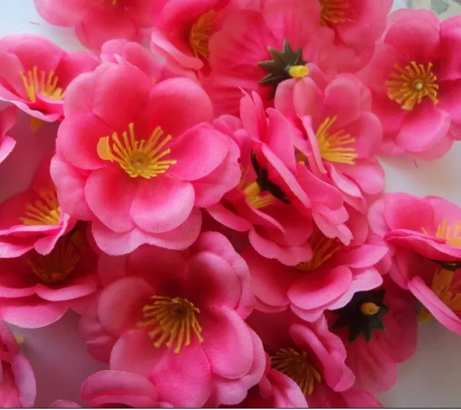 400 шт 5,5 см/2,1" Искусственный персик цветочные головки для свадьбы весенние цветы