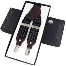 Мужские подтяжки эластичные регулируемые четыре зажима подтяжки Tirantes брюки подтяжки мужские подтяжки