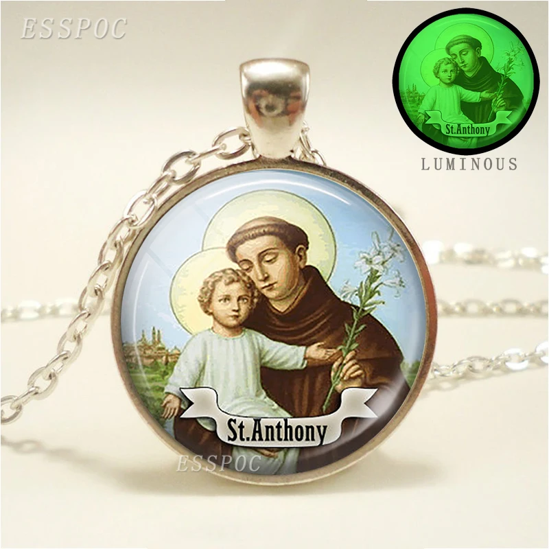 St Anthony кулон ожерелье светящееся ожерелье приносить любовь к вашей жизни Медаль Религиозные ювелирные изделия