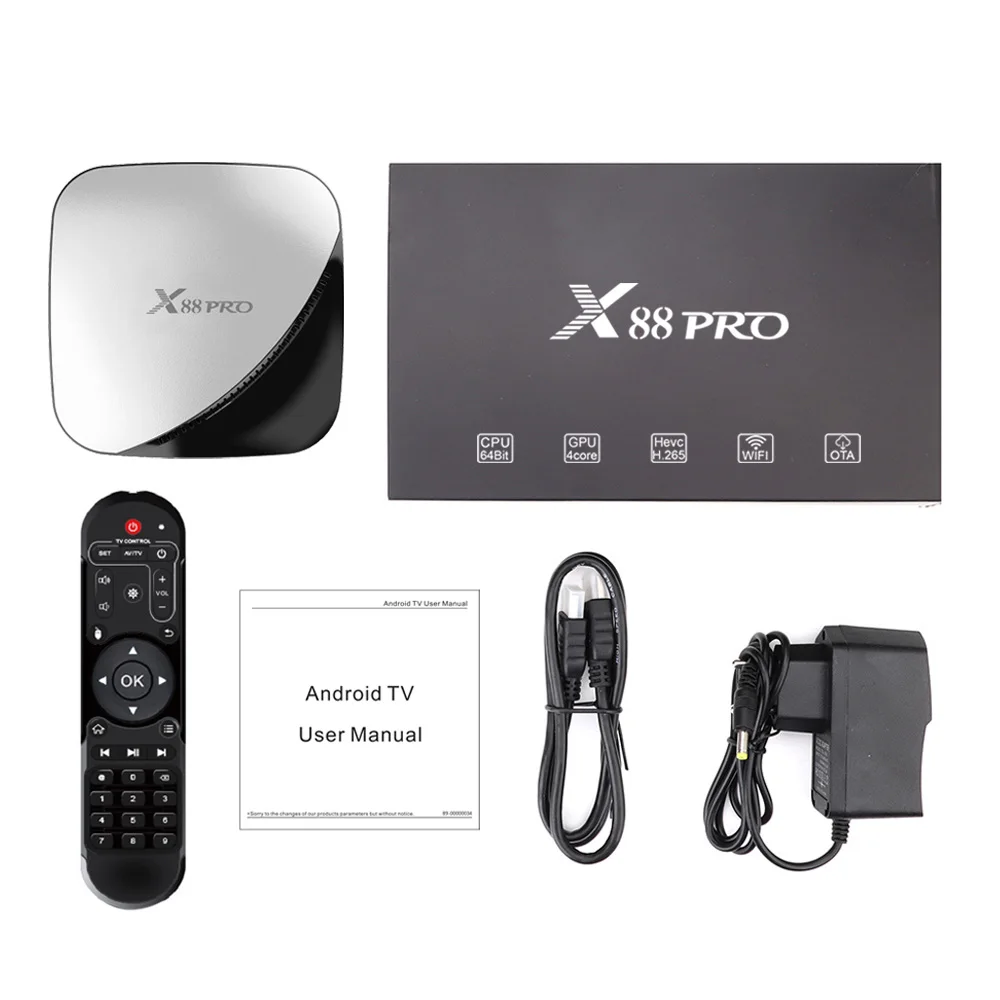 X88 pro Android 9,0 Smart HD TV box 2/4 GB Оперативная память RK3318 Quad core 2,4G& 5G двухъядерный процессор Wi-Fi медиа-плеер поддерживает YouTube HD Ott Декодер каналов кабельного телевидения