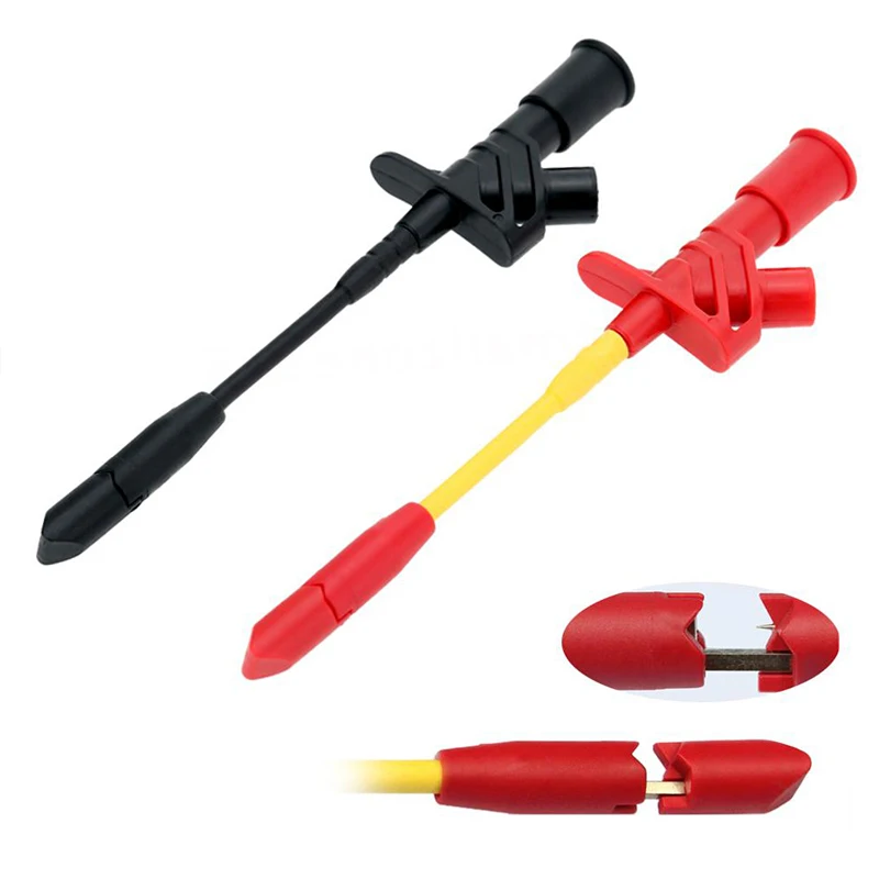 

TP168 4mm BananSocket Connection Wire Heavy Duty Insulation Piercing Probe Test Clip Fully Insulated Quick Pierce