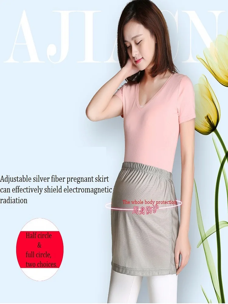 Ajiacn Новое поступление электромагнитное радиационное защитное платье для беременных, 100% Серебряный волоконный фартук, с защитой от ЭМП